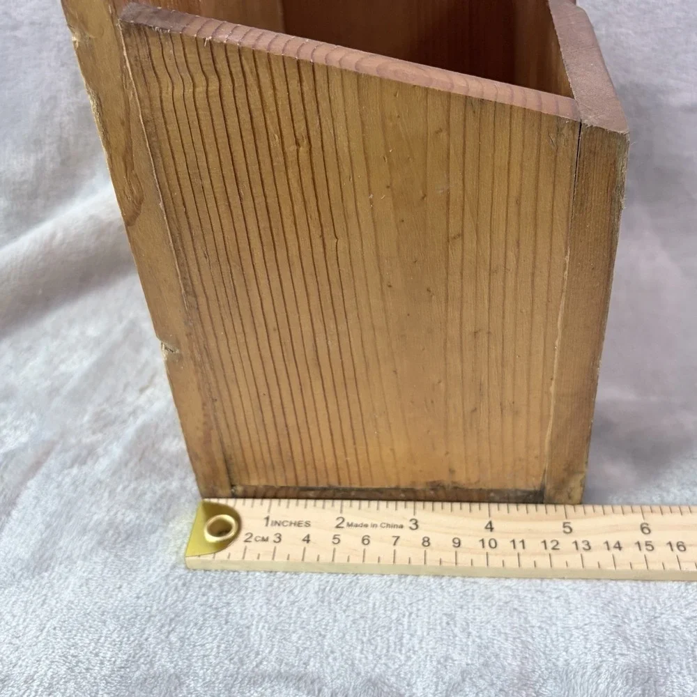 Vintage Rustic Wood Wall‎ Mail Holder Magazine Rack Farmhouse Organizer
